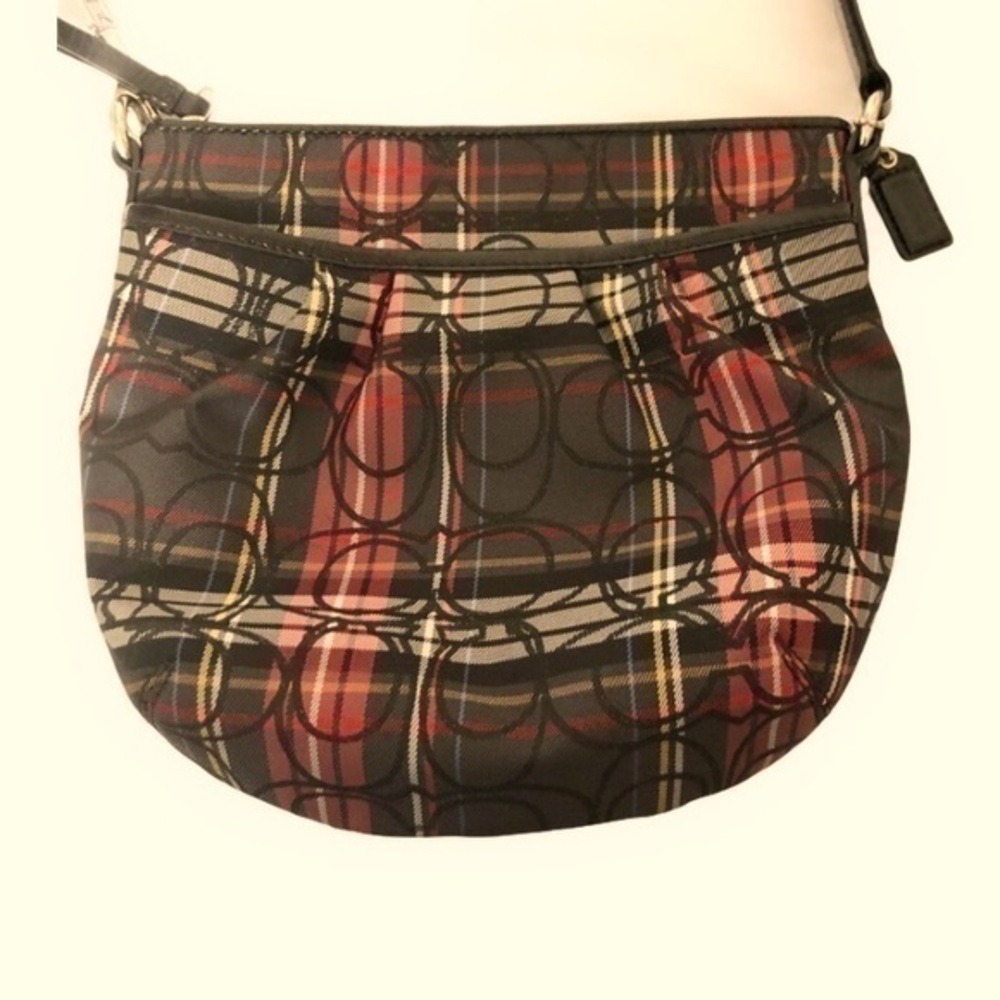 COACH red tarlatan plaid crossbody swingpack bag